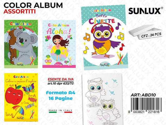 *ALBUM DA COLORARE ASS. 16PAG F.TO A4 /PZ DA 24**