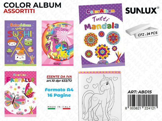 *ALBUM DA COLORARE ASS. 16PAG F.TO A4 /PZ DA 24**