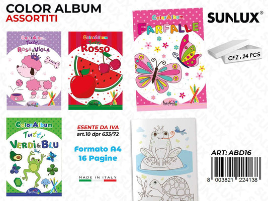 *ALBUM DA COLORARE ASS. 16PAG F.TO A4 /PZ DA 24**