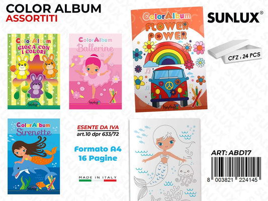 *ALBUM DA COLORARE ASS. 16PAG F.TO A4 /PZ DA 24**