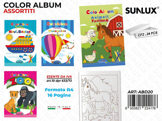 *ALBUM DA COLORARE ASS. 16PAG F.TO A4 /PZ DA 24**