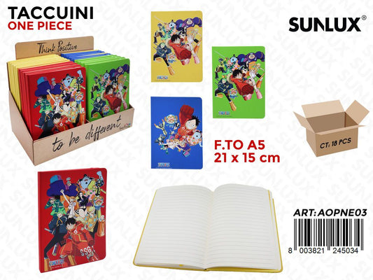 TACCUINI ONE PIECE ASS. F.TO A5