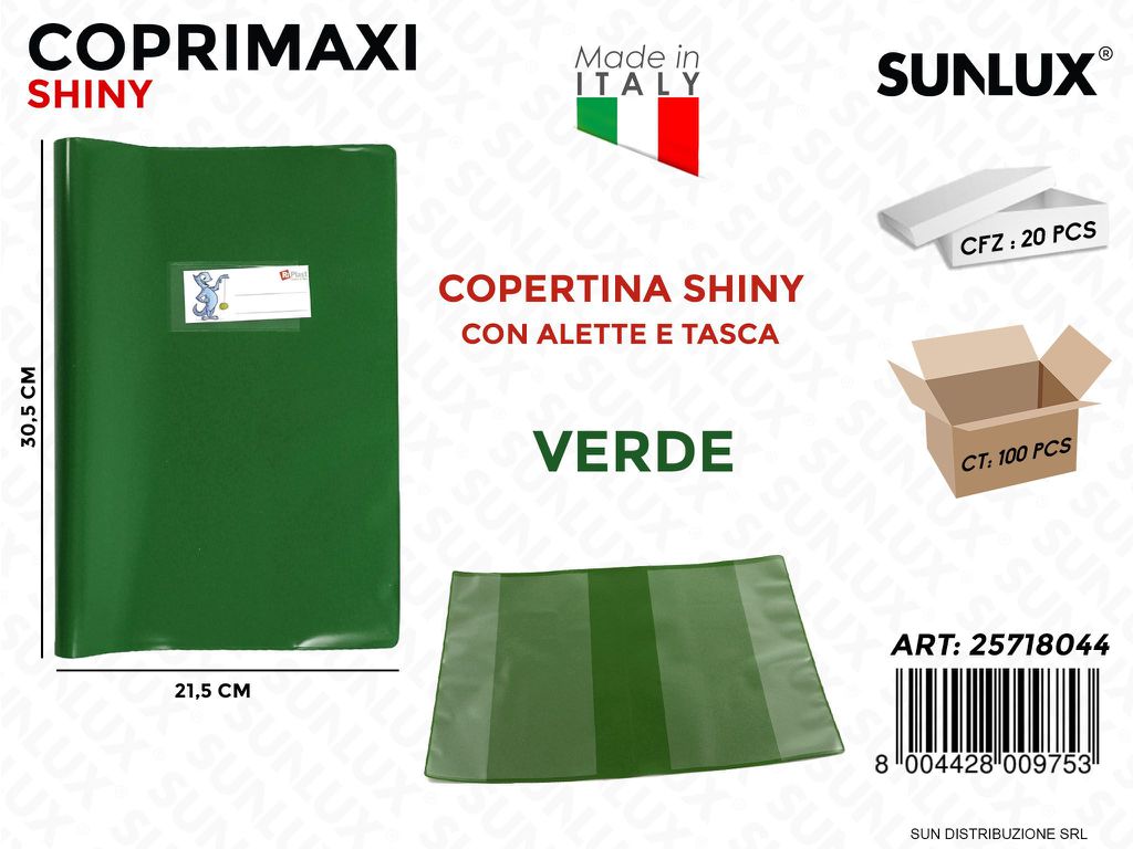 Coprimaxi Shiny Verde c/Alette 21.5*30.5 Cm