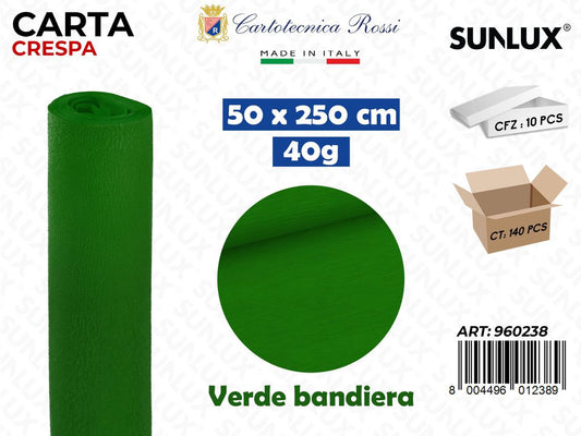 Carta Crespata 0238 40G 50*250CM Verde Bandiera