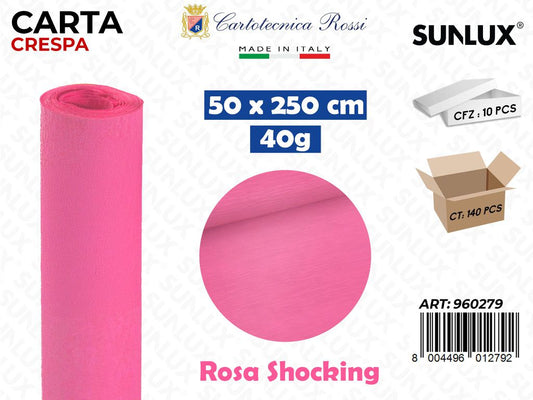 Carta Crespata 0279 40G 50*250CM Rosa Shock