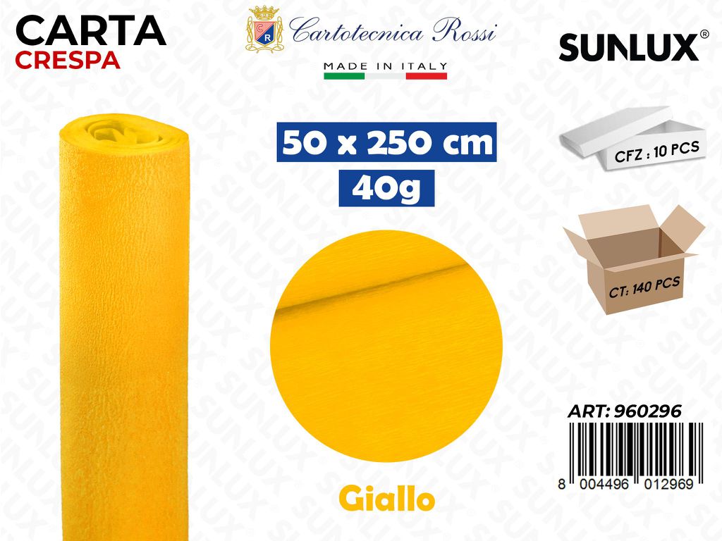Carta Crespata 0296 40G 50*250CM Giallo