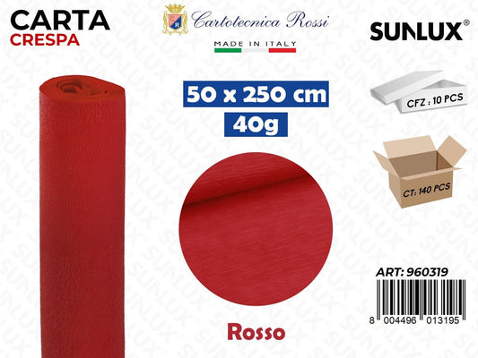Carta Crespata 0319 40G 50*250CM Rosso Spento/ Pz da 10