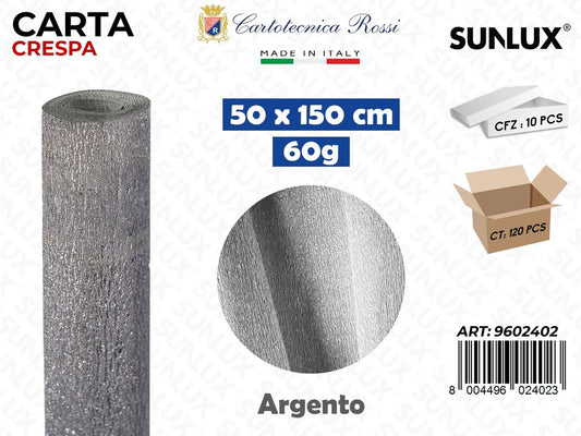 Carta Crespata 402 60G 50*150CM Arg. Metal
