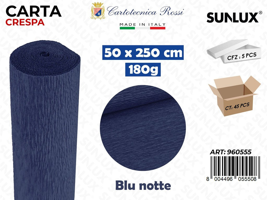 Carta Crespata 555 180G 50*250GR Blu Notte