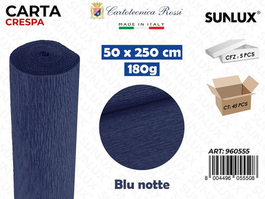 Carta Crespata 555 180G 50*250GR Blu Notte