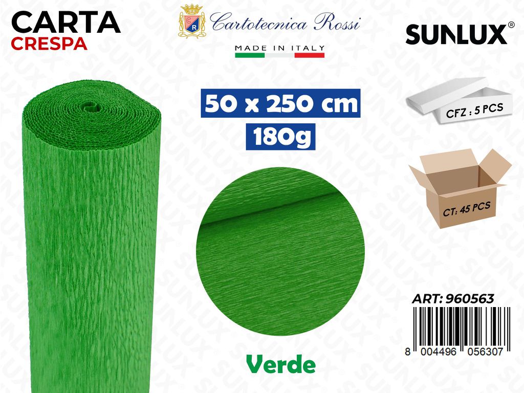 Carta Crespata 563 180G 50*250CM Verde