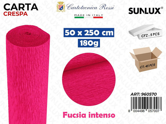 Carta Crespata 570 180G 50*250CM Fucsia