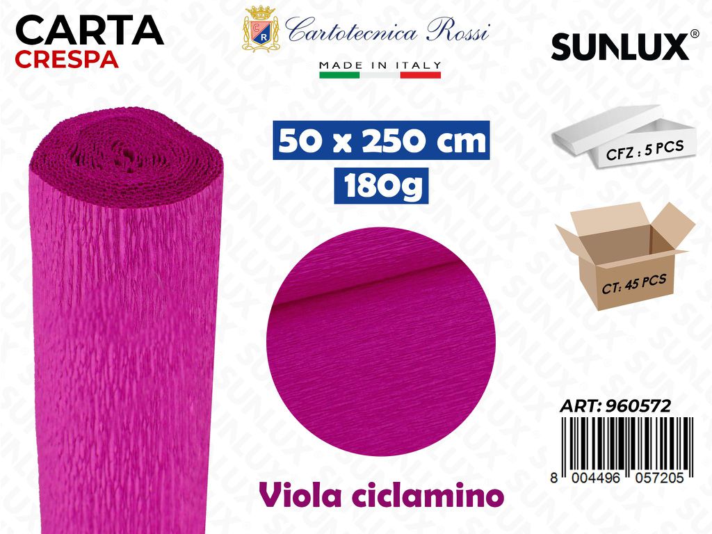 Carta Crespata 572 180G 50*250CM Vi. Ciclamino