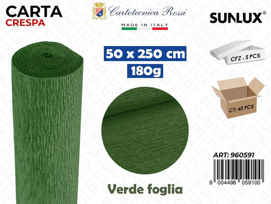 Carta Crespata 591 180G 50*250CM Verde Foglia