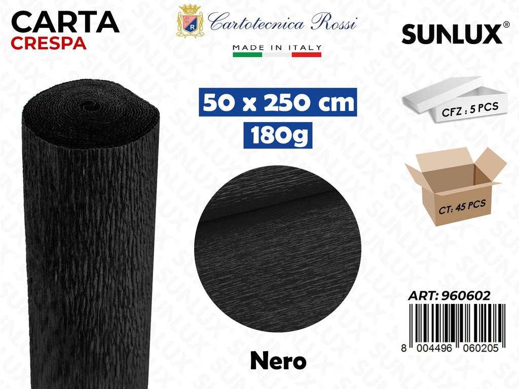 Carta Crespata 602 180G 50*250CM Nero