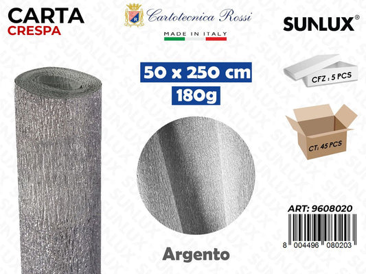 Carta Crespata 802 180G 50*250CM Arg. Metal