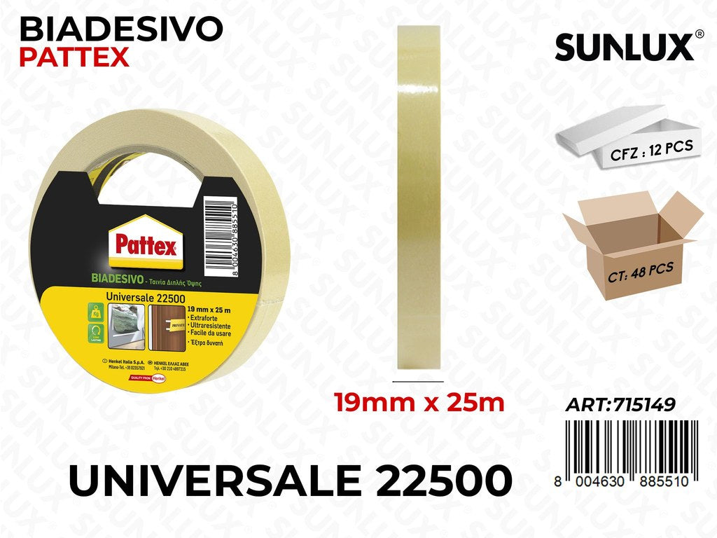 Pattex Nastro Biadesivo 12MM*25MT