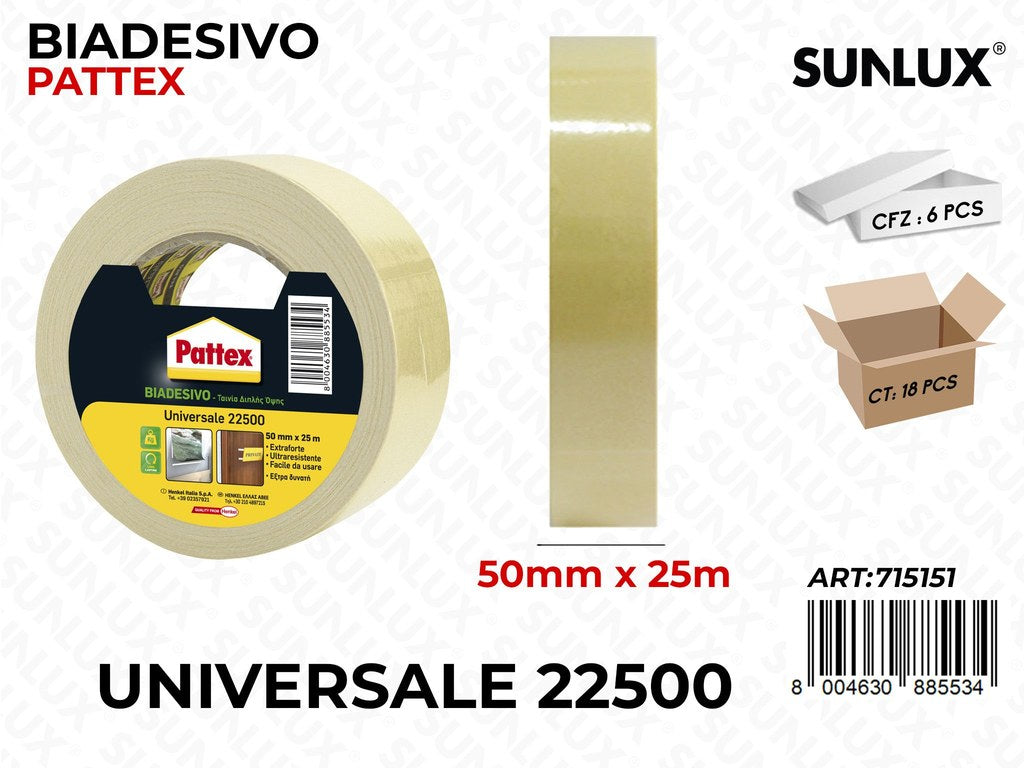Pattex Nastro Biadesivo 50MM*25MT