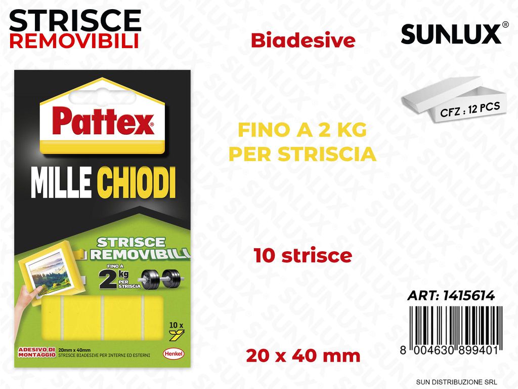 Strisce Removibili Biadesive 10PCS 20*40MM
