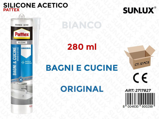 Pattex Silic. Bagni e Cucine Bianco 280ML