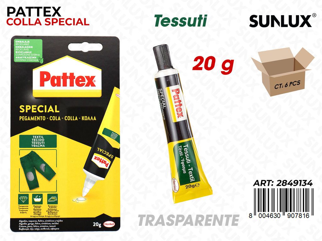Pattex Colla Special Tessuti Trasp. 20GR