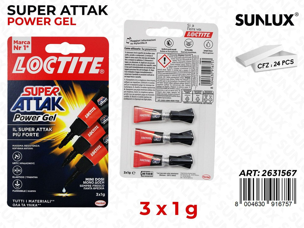 Super Attak Power Gel 3PCS X 1G