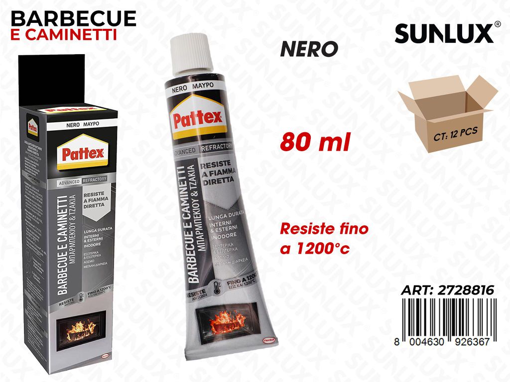 Pattex Barbecue e Caminetti Nero 80ML