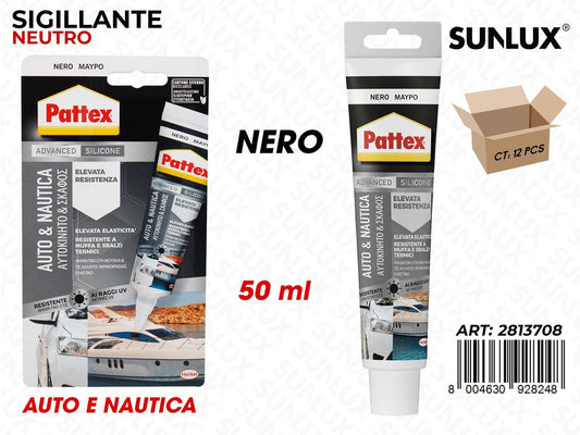 Pattex Silicone Auto e Nautica Nero 50ML