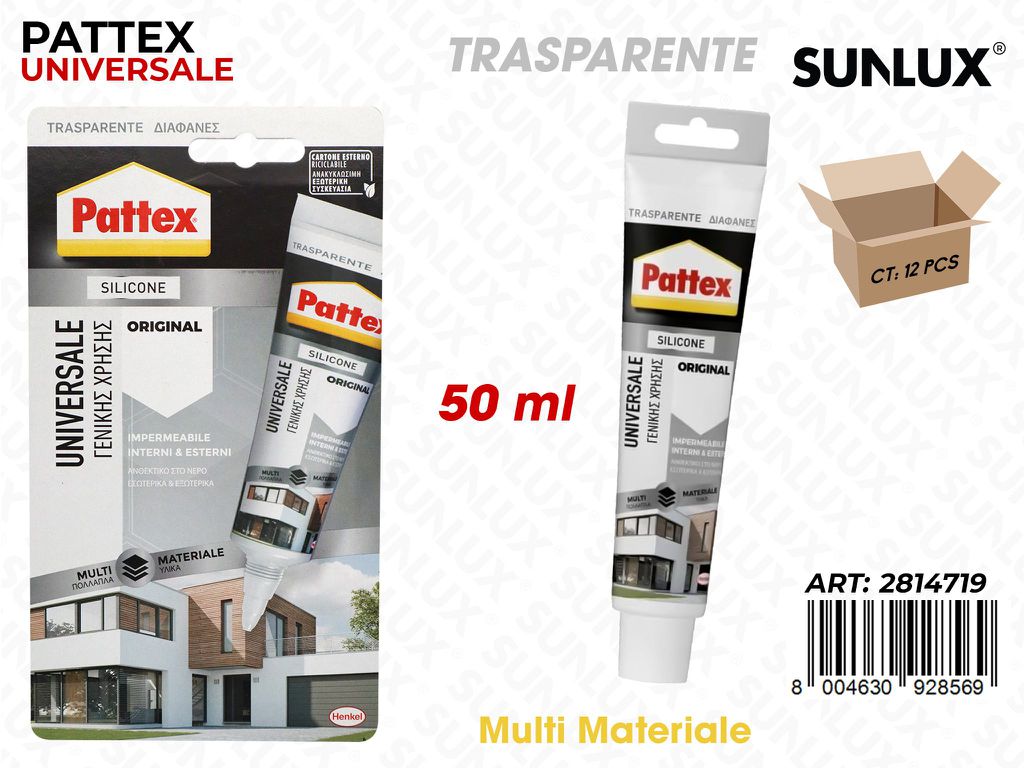 Pattex Silic. Uni. Multi Materiale Trasp. 50ML