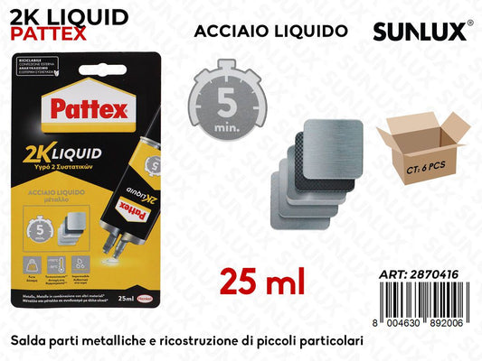 Pattex Metal Acciaio 2K Liquido 25G