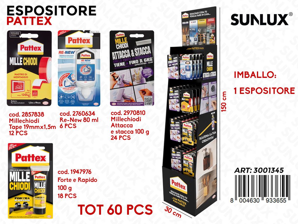 Esp. Pattex Mix 60PCS Ass. 30*150CM