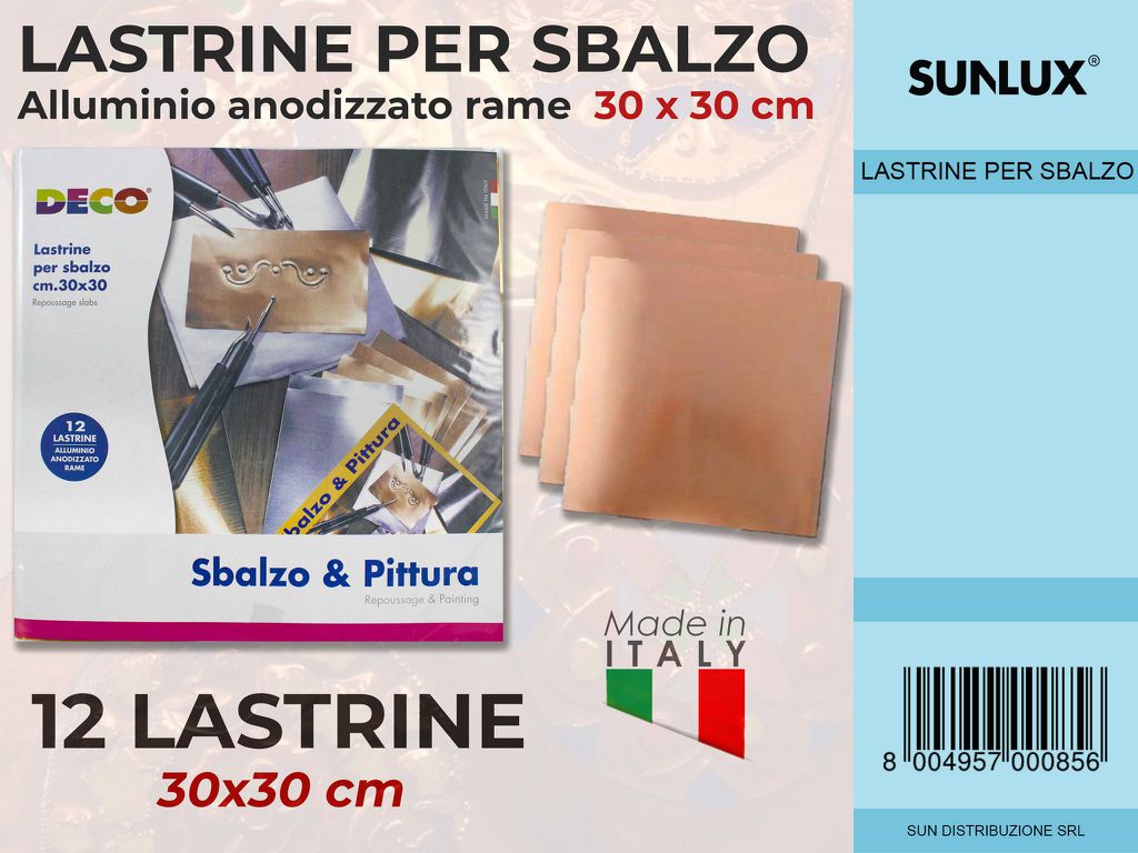 Lastrine Alluminio-rame 12PC-30*30CM /Pz da