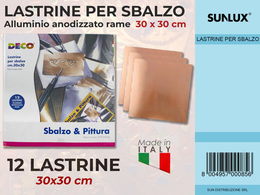 Lastrine Alluminio-rame 12PC-30*30CM /Pz da