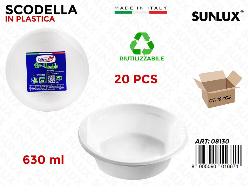 SCODELLA IN PLASTICA 20PCS 630ML