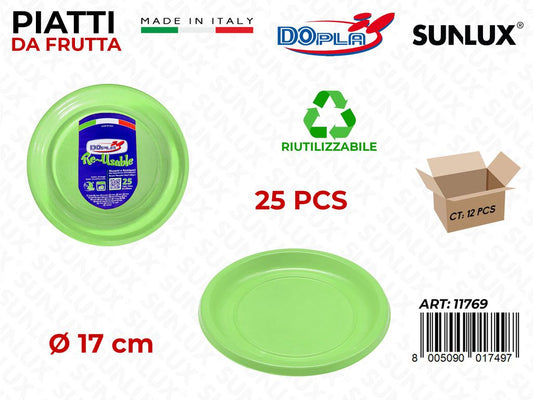 PIATTI DA FRUTTA PLAST. VE ACIDO 25PCS D.17CM