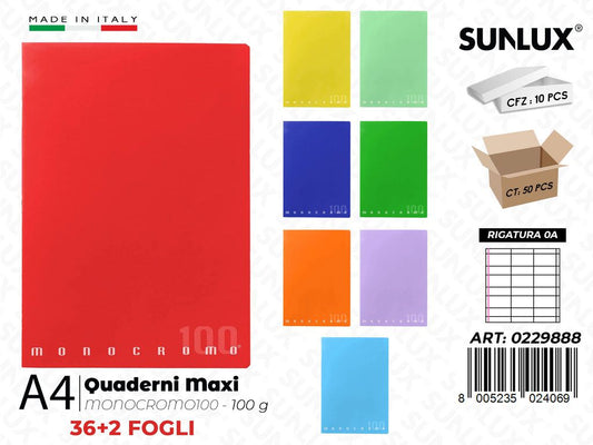 Maxi Quaderni A4 0A 100GR Monocr.