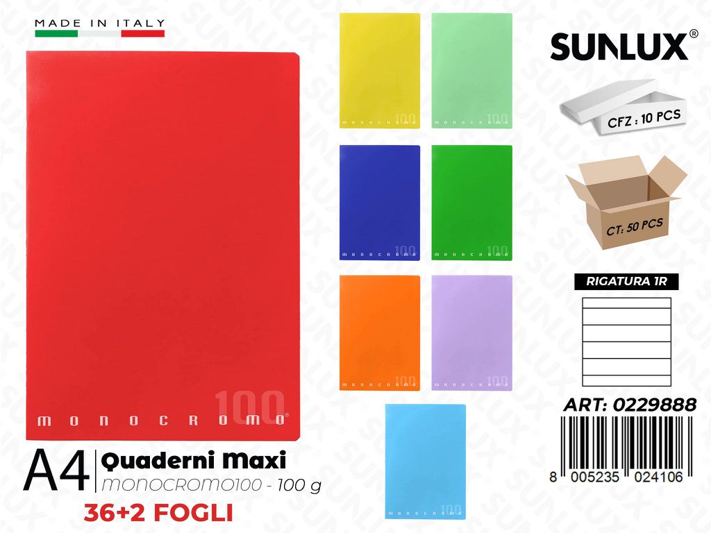 Maxi Quaderni A4 1R 100GR Monocr.