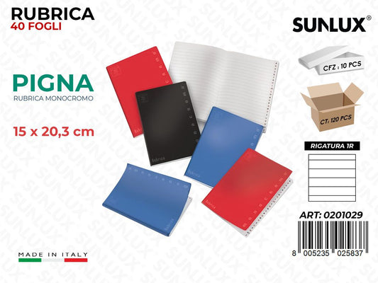 Rubrica Monocromo 15*20.3CM 40FF