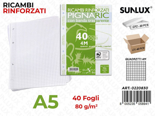 Ricambi Rinforzati A5 Rig. 4M 80GR 40FF