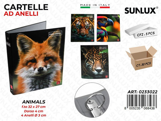 Cartelle Ad Anelli Animals F.to 27*32CM