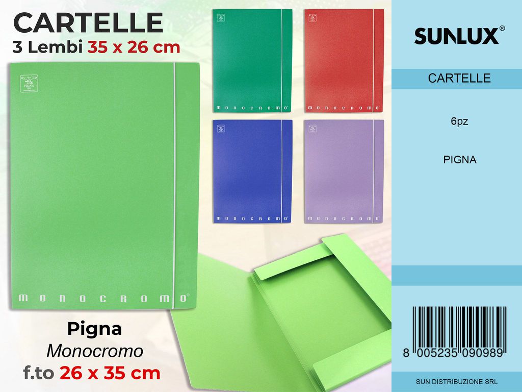 Cartella 3 Lembi A4 Monoc 0217563