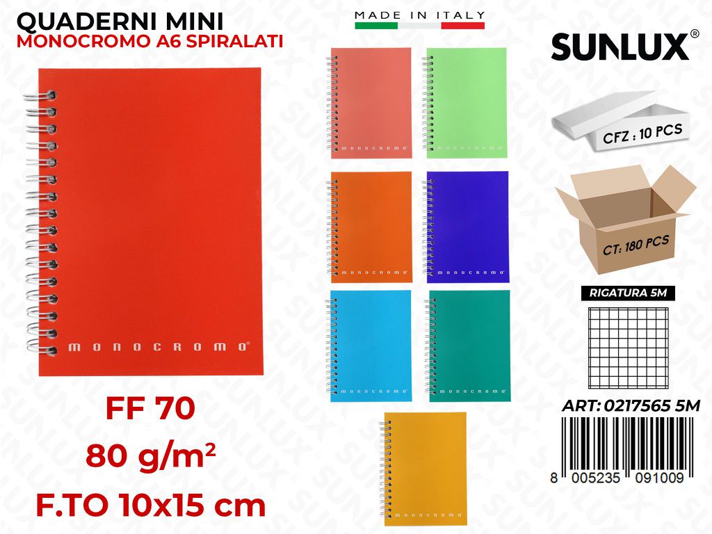 Quaderni Mini Monoc. 5M 70FF 80GR 10*15CM