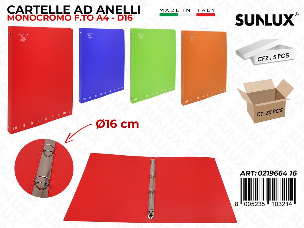 Cartelle Anelli Monocr. Trasp. Col. D16 F.to A4