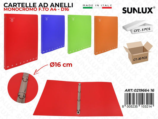 Cartelle Anelli Monocr. Trasp. Col. D16 F.to A4