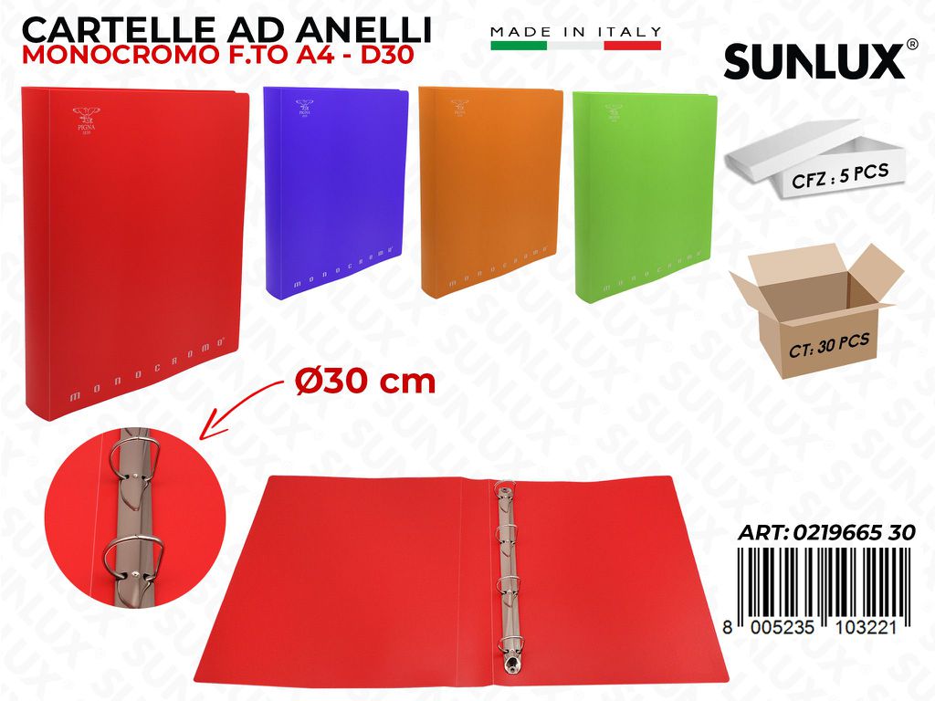 Cartelle Anelli Monocr. Trasp. Col. D30 F.to A4
