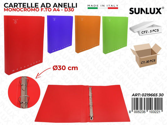 Cartelle Anelli Monocr. Trasp. Col. D30 F.to A4