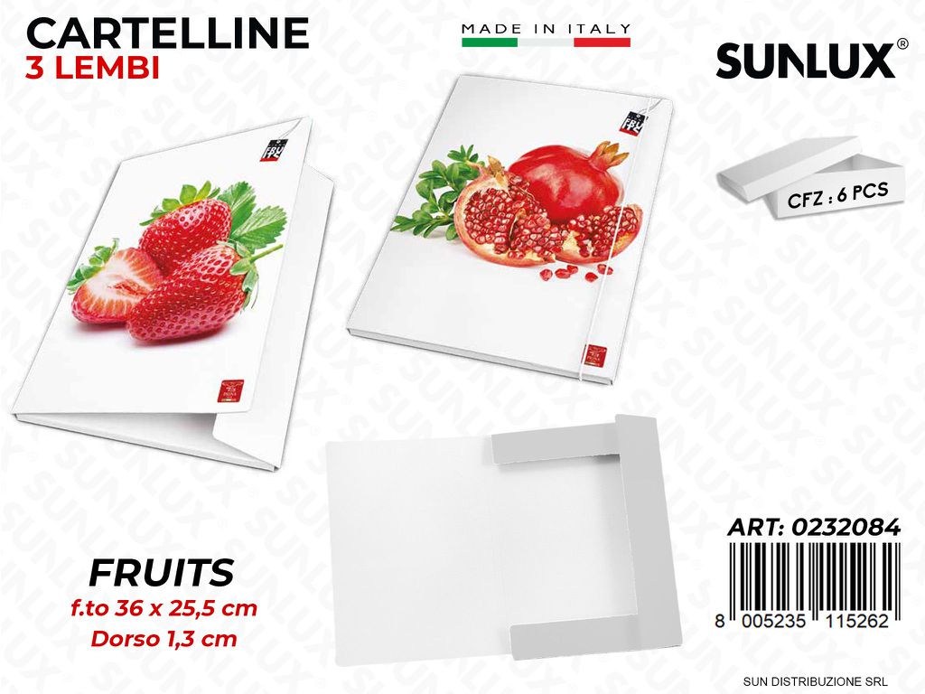 Cartelle 3 Lembi Pigna Fruits F.to 25.5*36 Cm