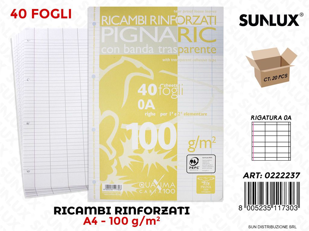 Ricambi Rinforzati A4 Rig. 0A 100GR 40FF