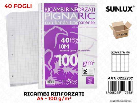 Ricambi Rinforzati A4 Rig. 10M 100GR 40FF