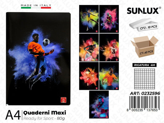 Maxi Quaderni A4 80G Rig. 4M Sport